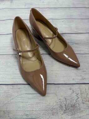 Marc Fisher LTD Nude Patent Mary Jane Pumps Size 7.5 Block Heel